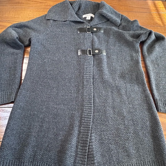 Charcoal, gray knit sweater size large by Ellen Tracy - Picture 2 of 6